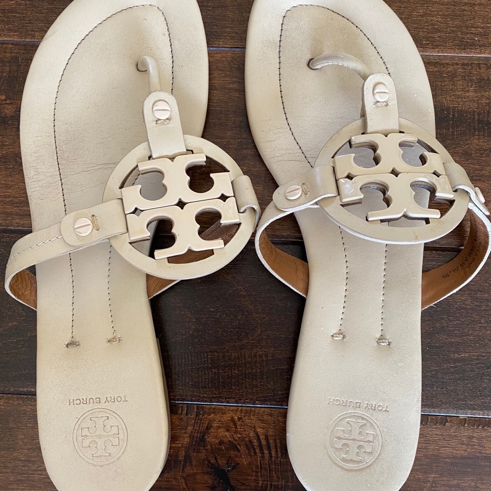 Tory Burch Miller Sandals 9 Cream